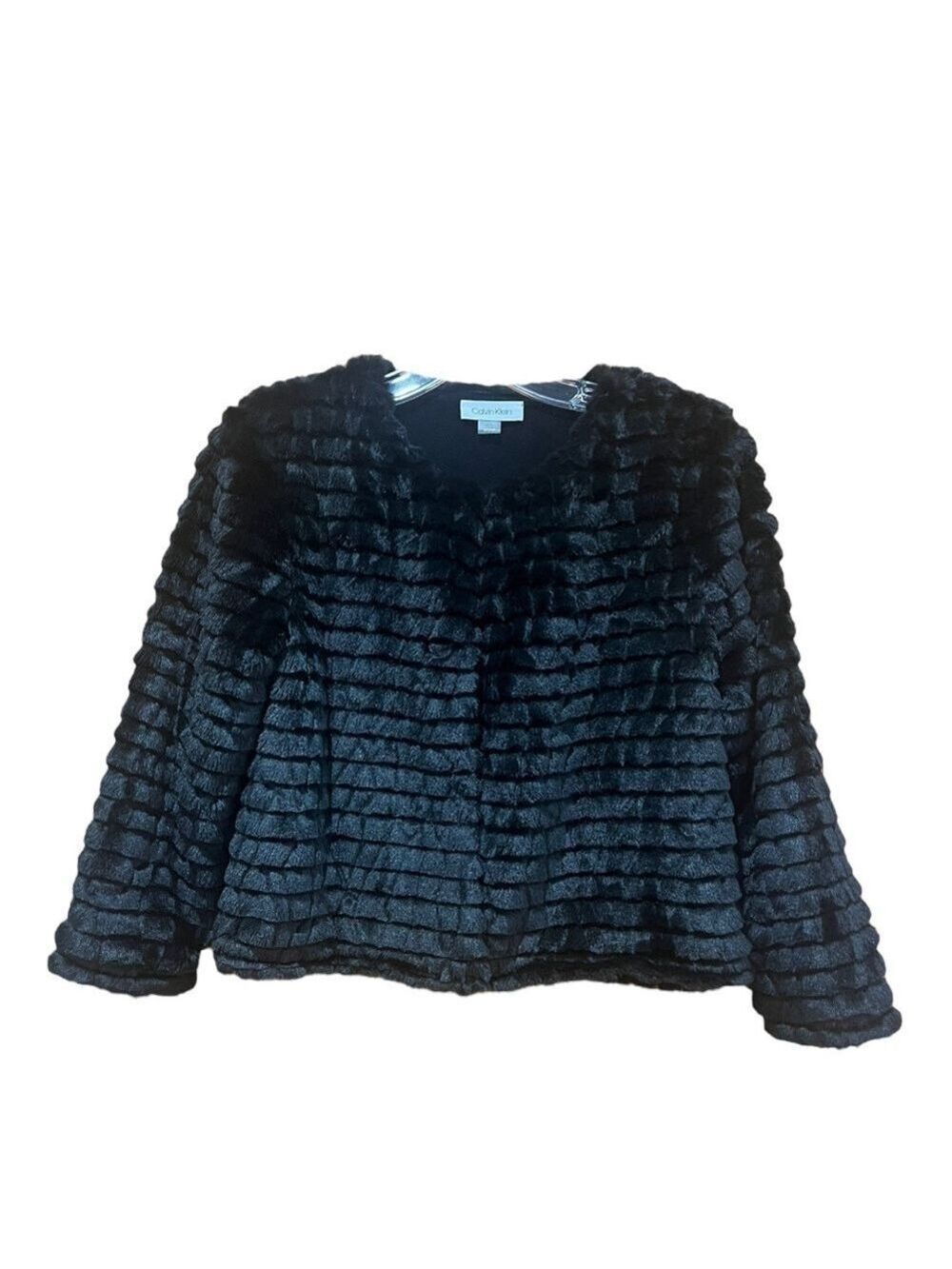 Calvin Klein Faux Fur Cropped Jacket Small